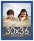 30x36 Classic Modern Blue Picture Frame - UV Acrylic, Foam Board Backing, Hanging Hardware